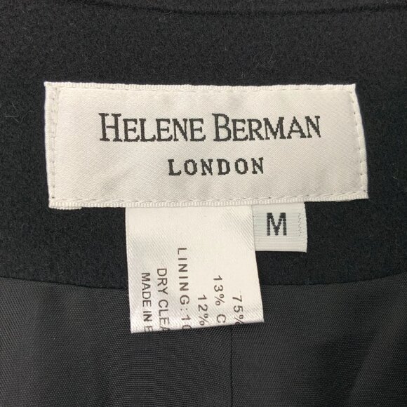 New Helene Berman London Black Wool Cashmere Poncho Cape Sz M - Picture 3 of 16